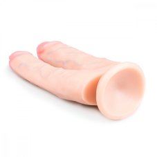 Dvojité dildo v tělové barvě - 18 cm