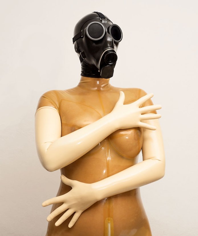 Dlouhé latexové rukavice nejvyšší kvality - barva tělová