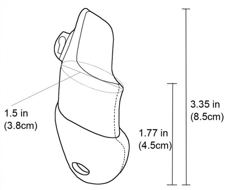 Čierny pás cudnosti pre mužov s bočnými dierkami - rozmery