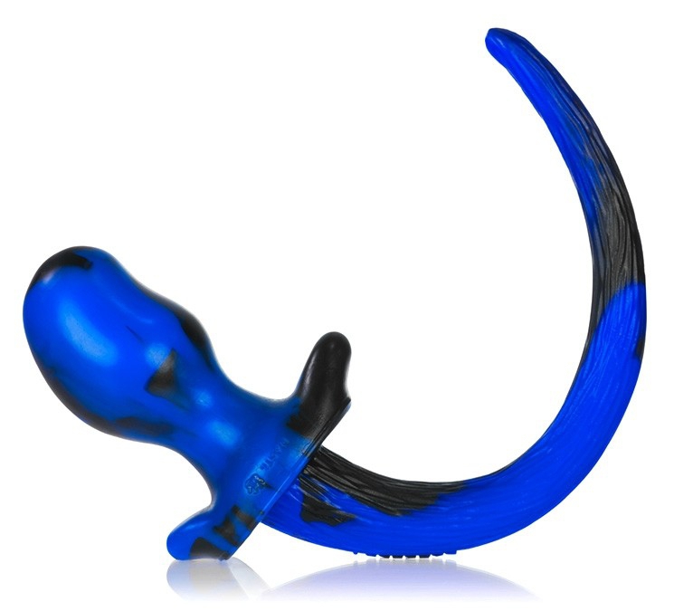 Análny kolík - psí chvost OB čierno-modrý S (8 x 4 cm) - gb13998