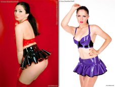 Volná latexová minisukýnka