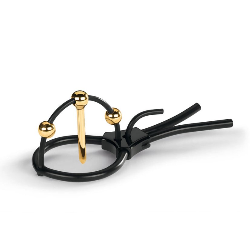 Silikónová objímka pre elektrostimuláciu žaluďa, s tyčinkou do penisu