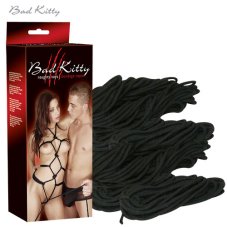 Set of three bondage ropes in black color Set of three bondage ropes in black color