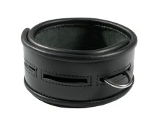 Kožený obojok na suchý zips s jedným D-krúžkom - detail