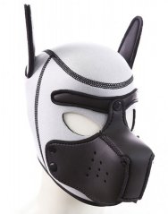 Neoprenová psí maska bílo-černá