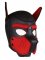 Neoprenová psí maska černo-červená