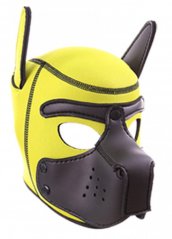 Neoprenová psí maska žluto-černá