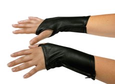 Krátké kožené rukavice bez prstů