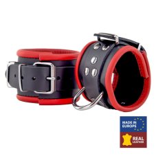 Leather Hand Restraints "The Red" Black-Red - gb13423