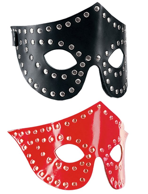 Kožená škraboška s kovovými nitmi - farby