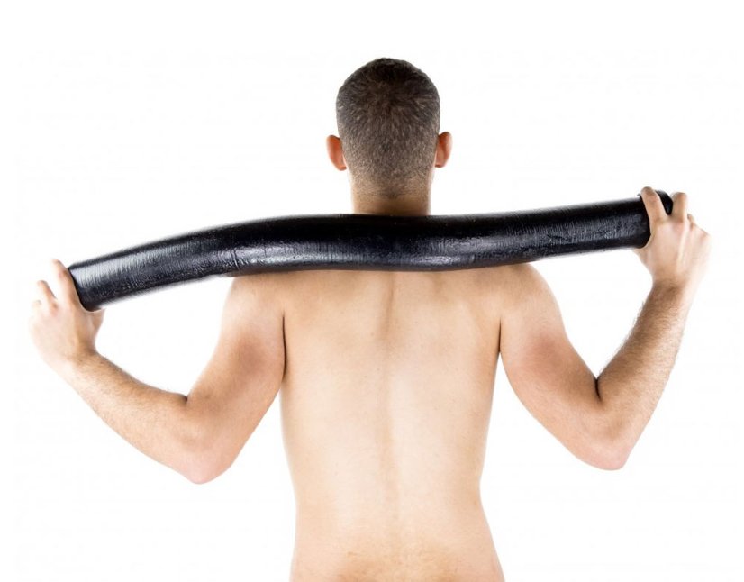 Čierne hĺbkové dildo - Blackmamba Spitting (88 x 7,5 cm)