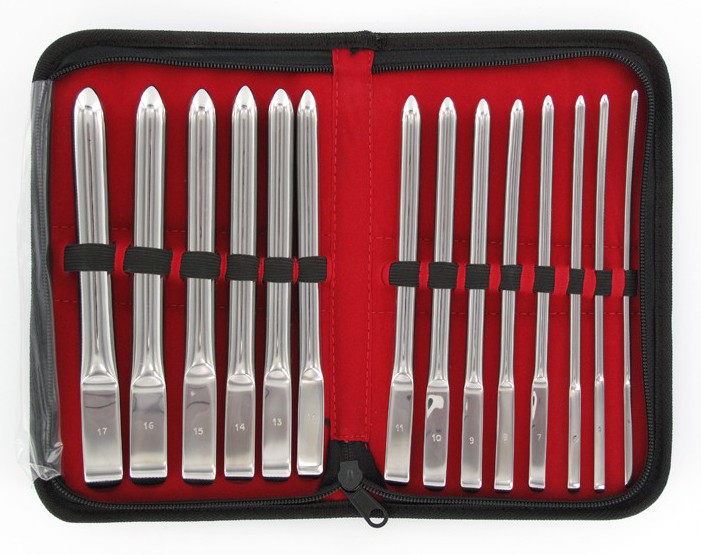 Súprava 14 dilatátorov z nehrdzavejúcej ocele (4 - 17 mm)