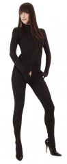 Elastický catsuit s chodidly a stojáčkem u krku (zip na zádech)
