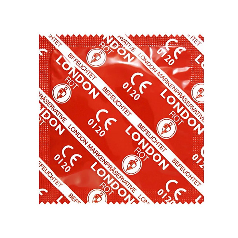 Červené kondómy Durex - London Red - jahodové