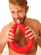 Double Stretch Dildo N77 (62 x 6.2 cm) red - gb22985