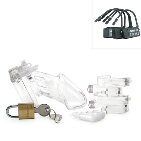 Pánsky pás cudnosti - transparentný (8 x 3,2 cm)