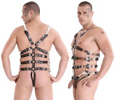 Luxusný kožený postroj v kombinácii kože a kovu