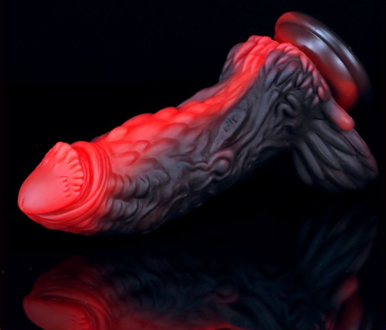 Dildo Dragon Yong 15 x 5,5 cm Black-Red - gb39897