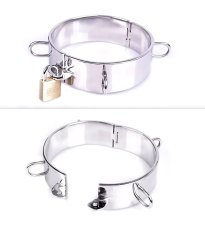 Striktní obojek se zámkem z nerezové oceli