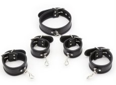 Black hand and foot cuffs + collar.