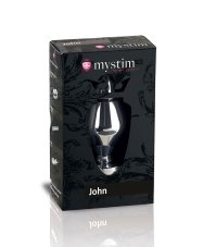 Kovový anální kolík pro elektrosex - John L - balení