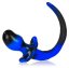 Anal plug - dog tail OB black-blue XL (12 x 7 cm) - gb10898