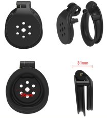 Pánsky pás cudnosti - Flat Zone čierny (2,5 cm)