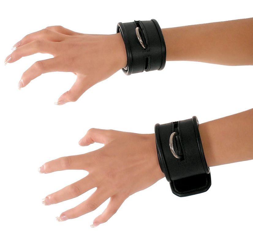 Kožená pouta na ruce na suchý zip