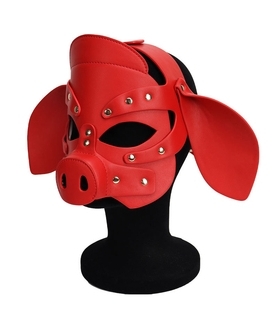 Pig BDSM mask red