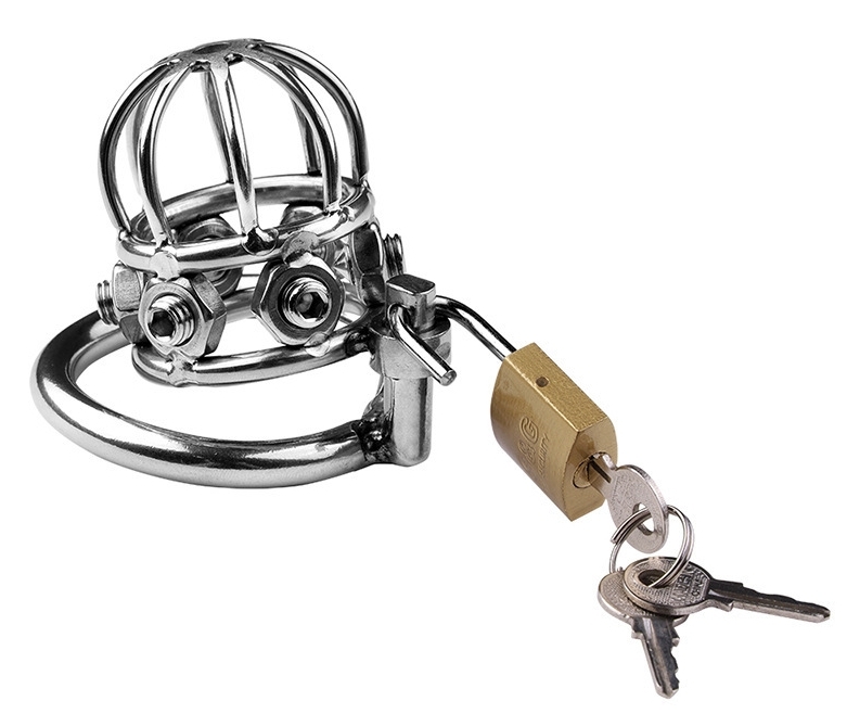 Kovový pás cudnosti Spike Cock 6 x 3,2 cm - L (krúžok 5 cm)