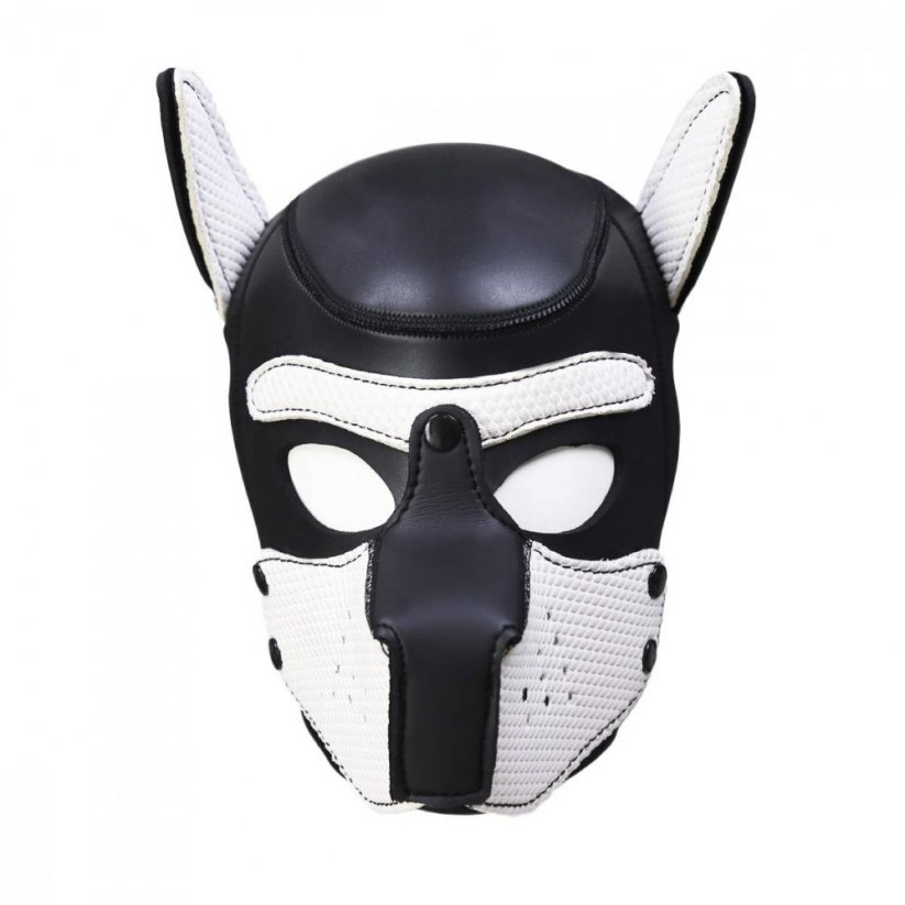 Neoprenová psí maska černo-bílá