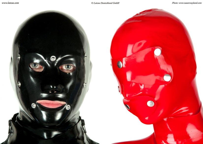 Anatomická latexová maska s krytkami na oči a ústa