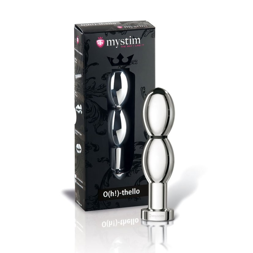 Kovové dildo pro elektrosex - O(h!)-thello - balení