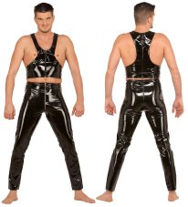 Lakové nohavice s predným zipsom