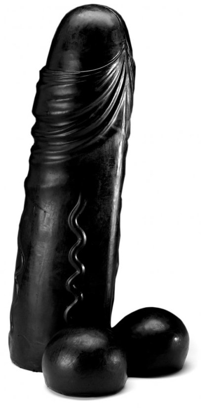 Čierne mega-dildo - Foreskin (56 x 17 cm)