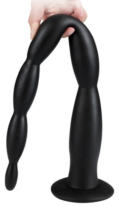 Scale Beads long dildo L 50 x 5 cm Black - gb13454