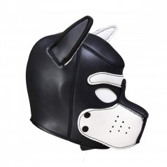 Neoprenová psí maska černo-bílá