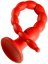 Long Stretch Worm Dildo N°6 (60 x 6 cm) Red - gb36530