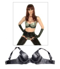 Latexová podprsenka s ramienkami a zapínaním na 2 patentky