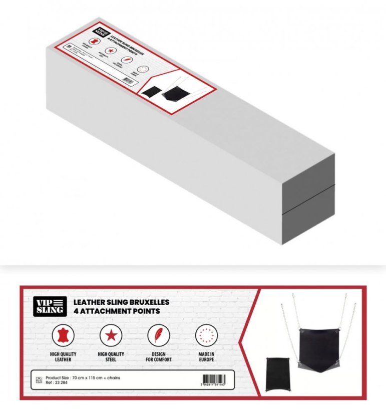 Kožené závesné lôžko so 4 okami - balenie