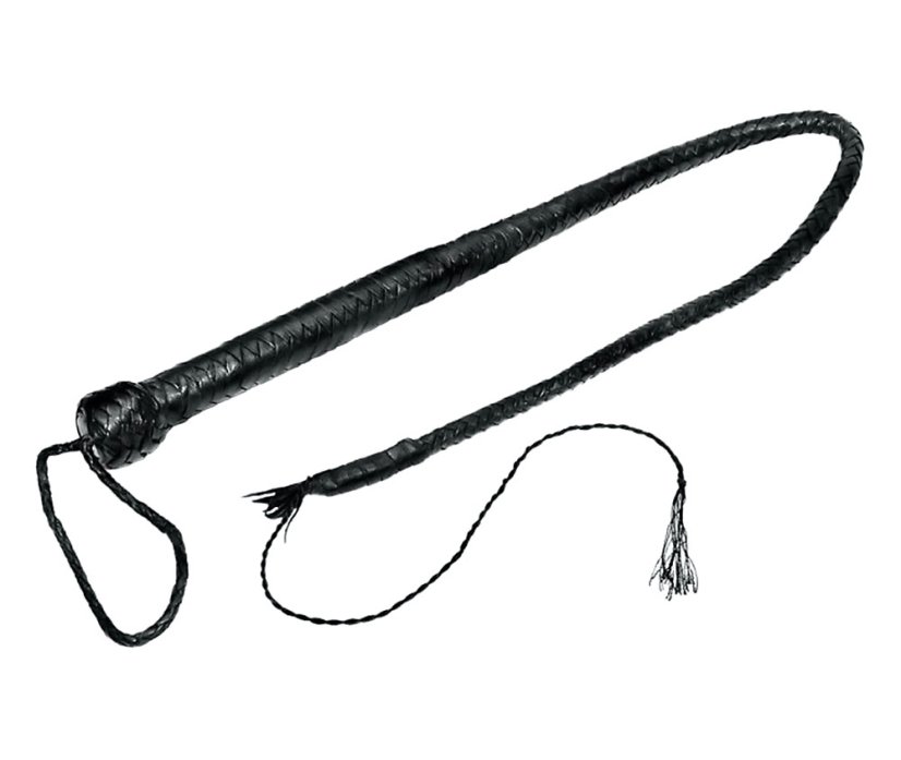 Kožený bič so spevnenou rukoväťou - 90 cm