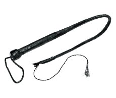 Leather whip with reinforced handle - 90 cm