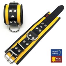 Leather Hand Restraints "The Red" Yellow-Black - gb29461
