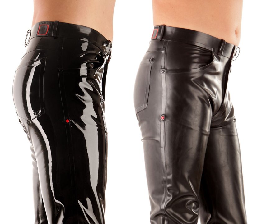 Pánske latexové džínsy - s leskom a bez lesku