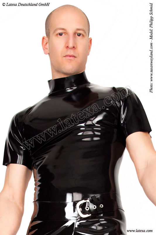 Latexové tričko s rolákom - detail