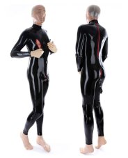 Men's latex catsuit with lockable zippers