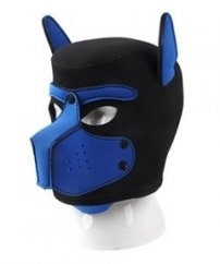 Neoprenová psí maska černo-modrá