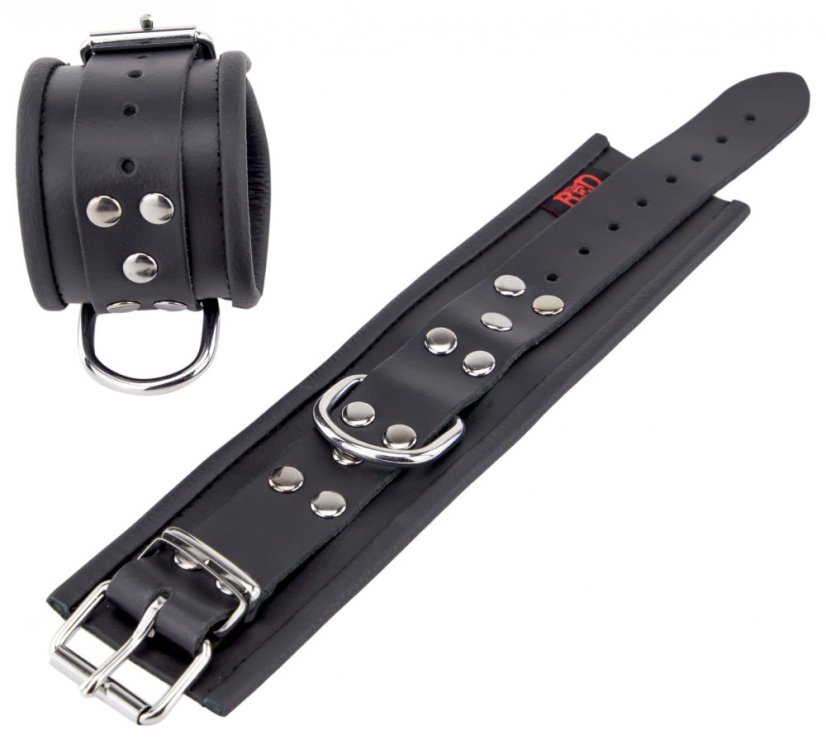 Kožené putá na ruky "The Red" čierna - gb13422