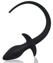 Anální kolík - psí ocásek KP černý (7,5 x 3 cm) - gb22307