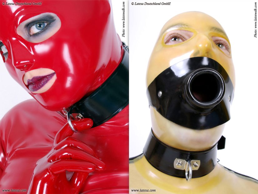 Latexový obojok s decentným pútacím D-krúžkom